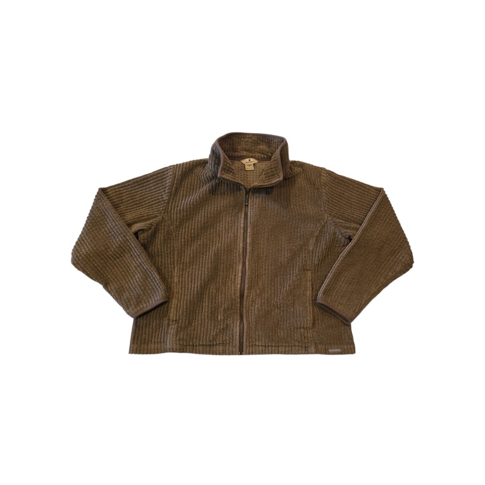 Woolrich Women's XL Brown Wide Wale Corduroy Full Zip Jacket 100% Cotton